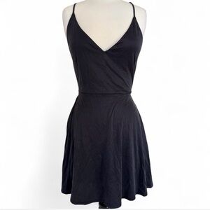 L.A. Hearts Ribbed Navy Skater Dress w/ Open Back